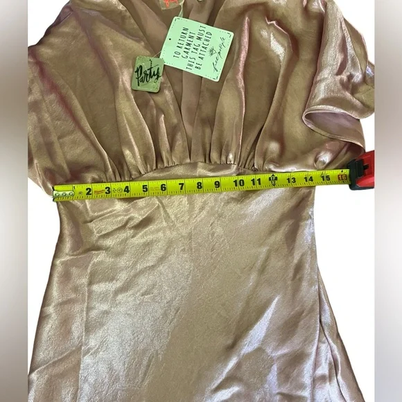 Free People‎ Beatrice Satin Maxi Dress Pink/rose size 8 NWT - Picture 10 of 16